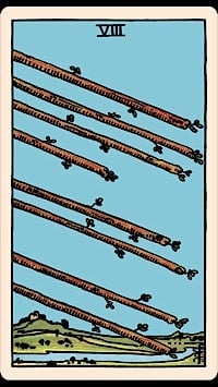 Eight of wands (upright) | tarot card