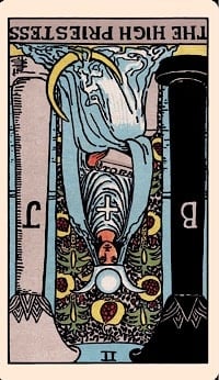 The high priestess (reversed) | tarot card