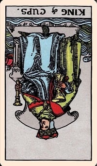 King of cups (reversed) | tarot card
