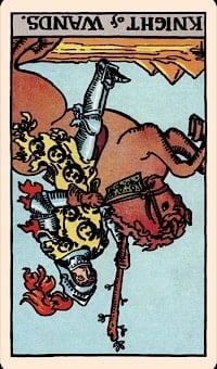 Knight of wands (reversed) | tarot card