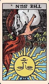 The sun (reversed) tarot card