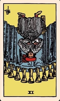 Nine of cups (reversed) | tarot card