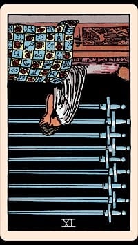 Nine of swords (reversed) | tarot card