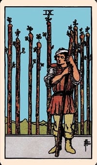 Nine of wands (upright) | tarot card