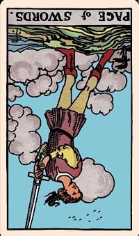 Page of swords (reversed) | tarot card