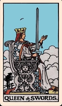 Queen of swords (upright) | tarot card