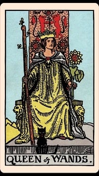 Queen of wands (upright) | tarot card