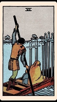 Six of swords (upright) | tarot card
