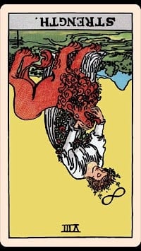 Strength (reversed) | tarot card