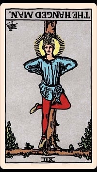 The hanged man (reversed) | tarot card