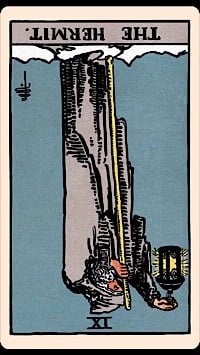 The hermit (reversed) | tarot card