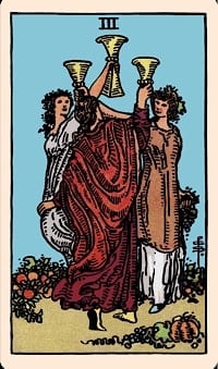 Three of cups (upright) | tarot card