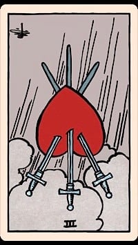 Three of swords (reversed) | tarot card