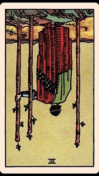 Three of wands (reversed) | tarot card