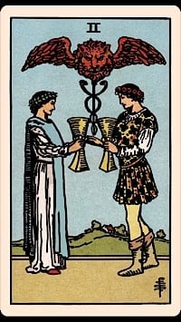Two of cups (upright) | tarot card