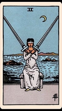 Two of swords (upright) | tarot card
