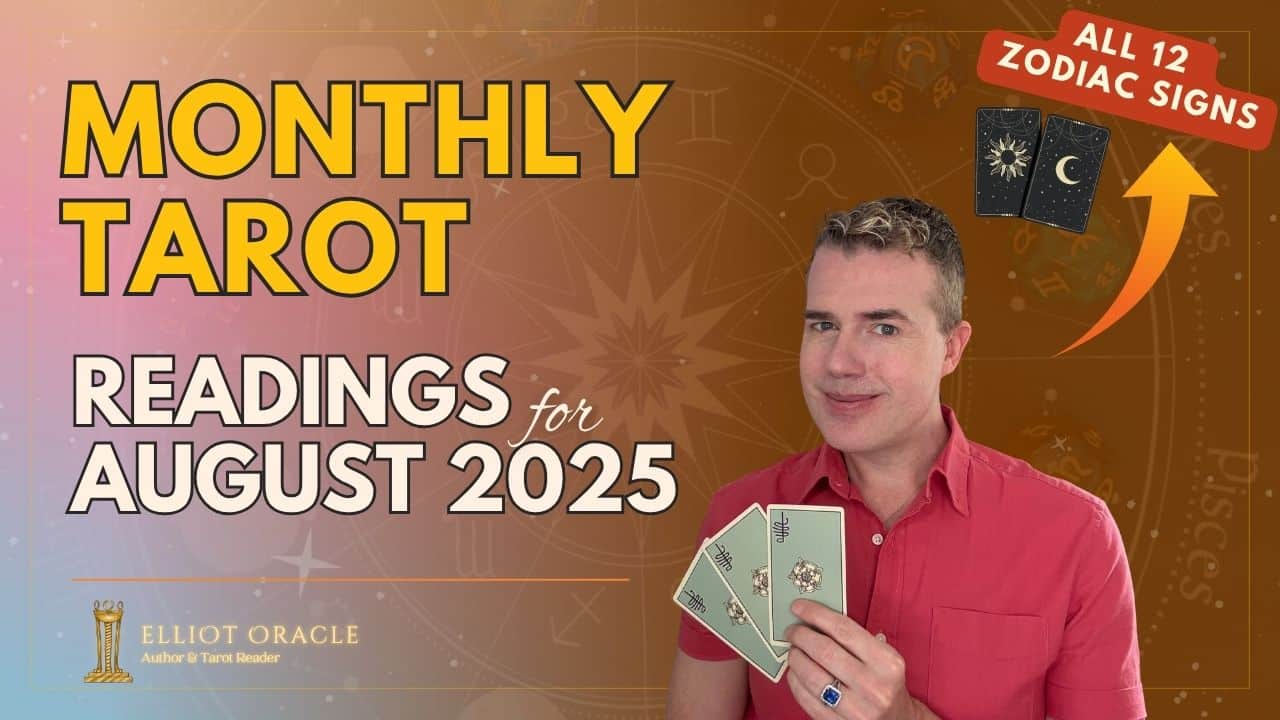 Monthly tarot forecast / tarotscope image for august 2025 tarot readings
